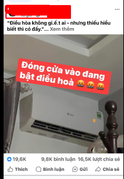 Bật điều hòa và đóng kín cửa bị tiêu hao oxy Bật điều hòa và đóng kín cửa bị tiêu hao oxy